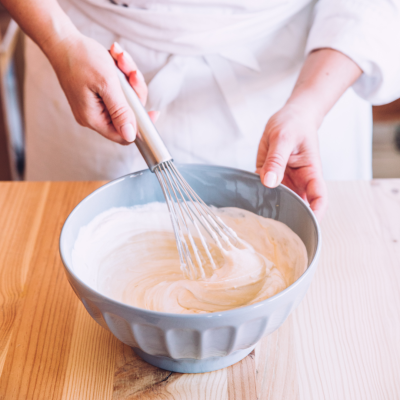 mélange de crème pâtissière et crème montée