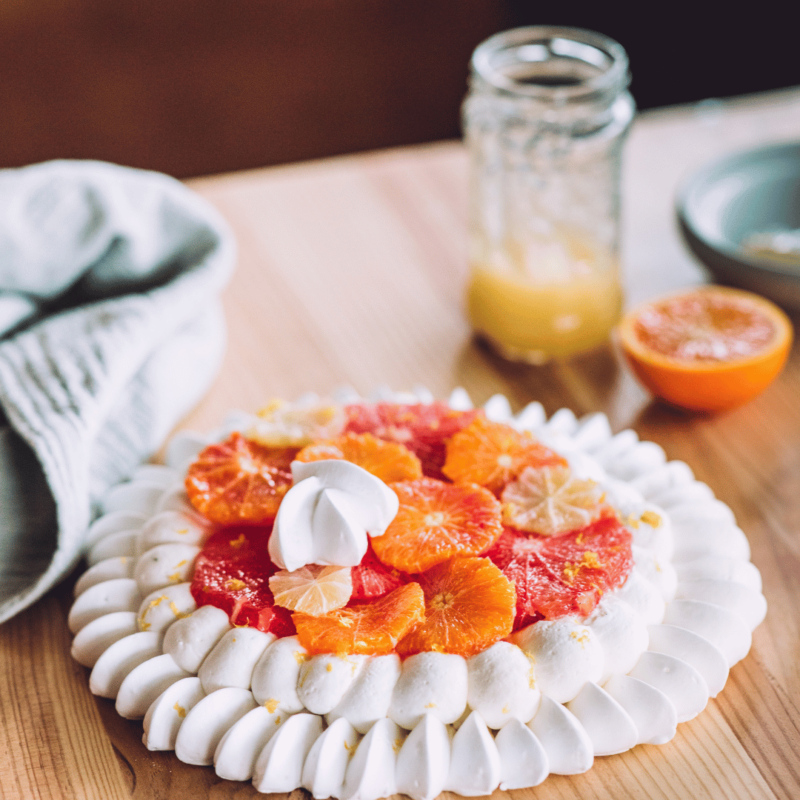 Box pavlova aux agrumes