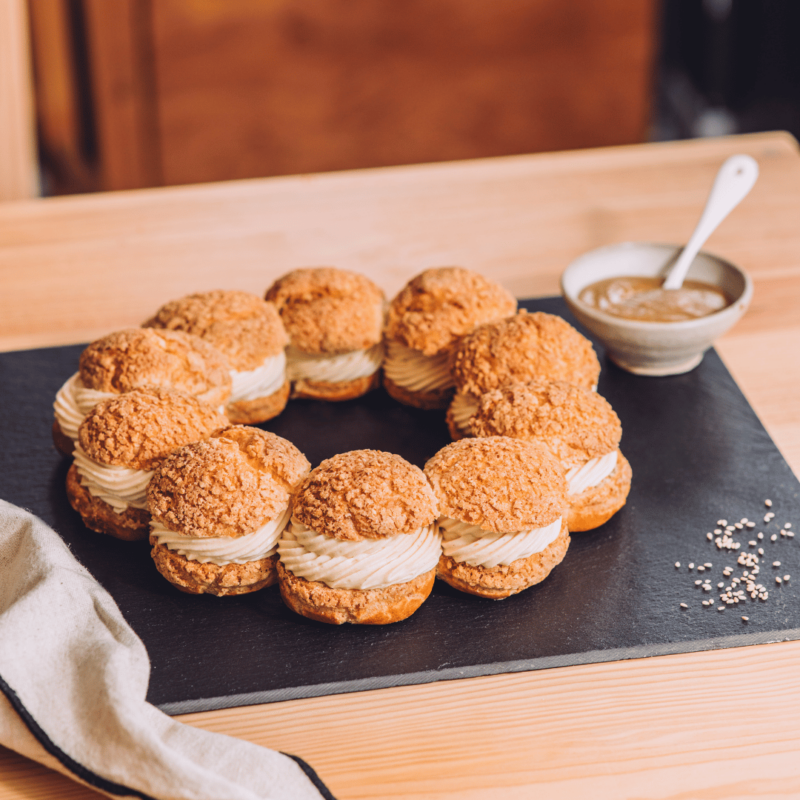 choux garnis d'une crème onctueuse et légère au praliné